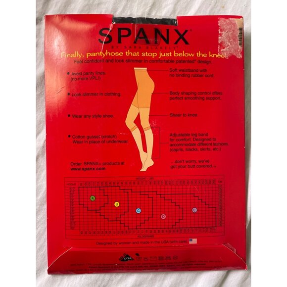 Spanx By Sara Blakely Black Footless Bodyshaping Pantyhose Size A - Picture 6 of 13